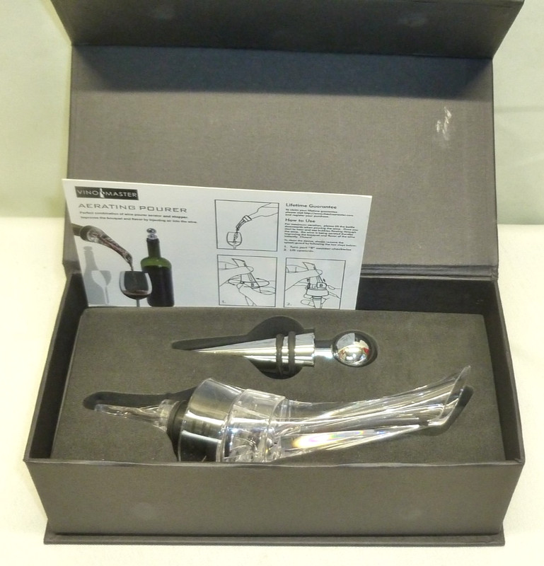 Vino Master Wine Aerator Pourer Premium Aerating Decanter Spout Black with Case