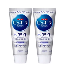 Pack of 2 Kao Medicated PureOra Nano Bright Standing Toothpaste 115g, US Seller