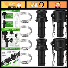 2 Sets 1 Inch Camlock Fittings Type C & E - Durable Hose Connectors for Easy Use