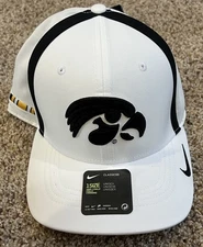 Iowa Hawkeyes Football Hat Team Issued Nike AEROBILL Adjustable White Nice!