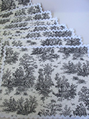 Set of 8 Reversible Toile Placemats in Red Toile and Black Toile Prints Ric Rac - Picture 4 of 15
