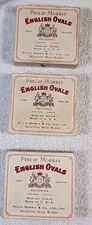 Vtg 1953 ENGLISH OVALS PHILIP MORRIS USA Cigarette Box W/Tax Stamp Lot of 3