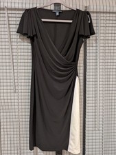 American Eagle size 6 sheath black & white dress with flutter sleeves