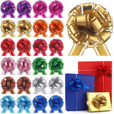 24 Pcs Gift Bow Ribbon Matte Pull Bows for Gift Baskets Warpping Christmas Party