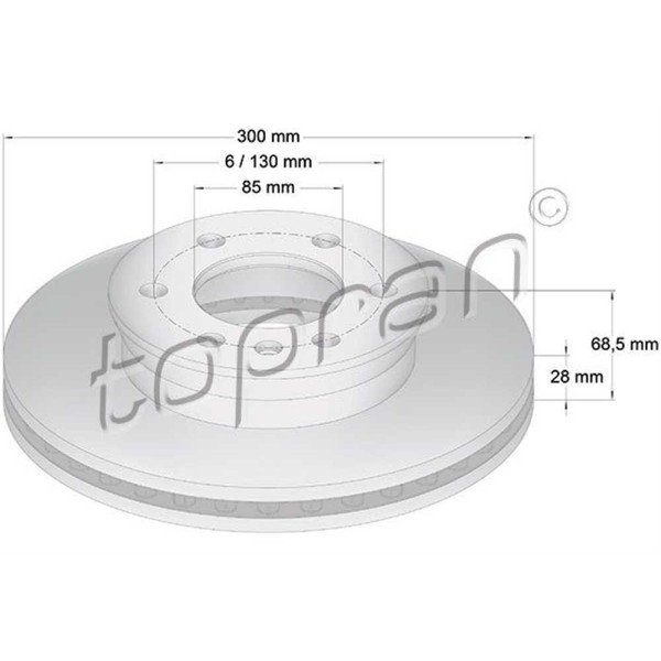 Topran 2X Bremsscheibe Ø300Mm Vorne BelüFtet FüR Mercedes-Benz Sprinter 35-T-image