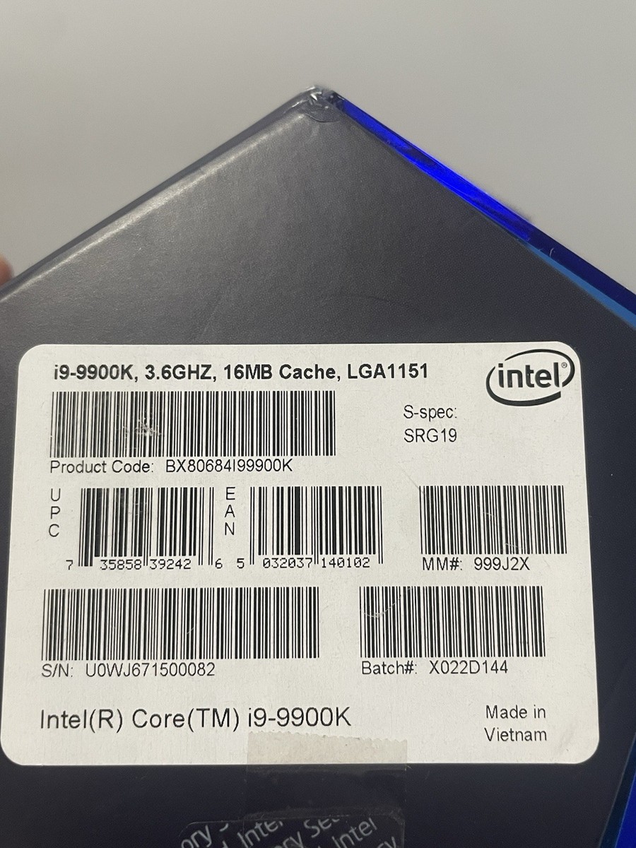 Intel Core i9-9900K Processor (3.60GHz, Octa-Core, LGA Intel Core i9-9900K Processor (3.60GHz, Octa-Core, LGA