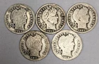 Barber Head Silver Dimes 5 Different Date