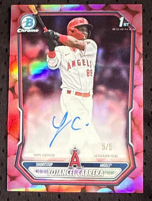2020 Bowman Yojancel Cabrera 1st Auto 5/5 Snack Pack Kaugummi!! Engel