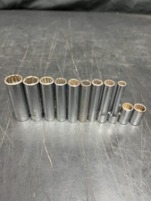 Snap On 1/4” Drive Deep Well & Shallow Sockets SAE USA Made 11 Pcs Total READ