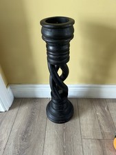 Large Heavy Wooden Candle Stand Measuring  21 Inches In Height