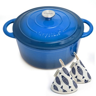 Gusseisen Auflaufform Topf mit Deckel Dutch Oven 6,6L emailliert Schmortopf Suppentopf