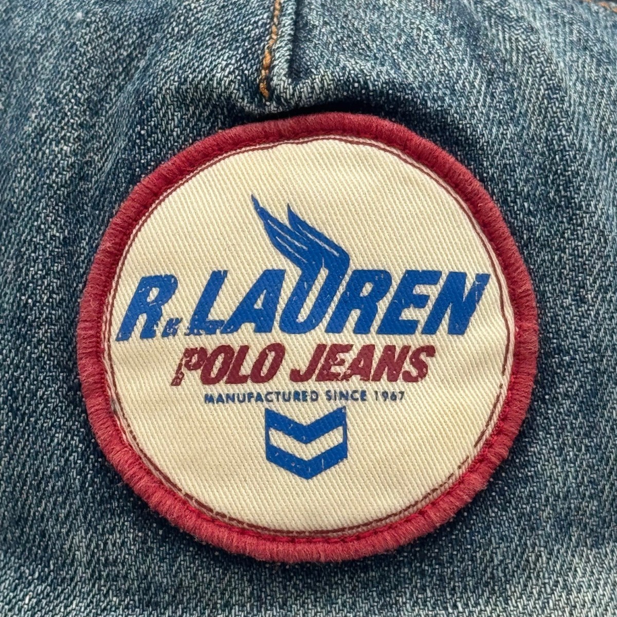 Vintage Polo Jeans Co Ralph Lauren Hat Denim Trucker Mesh Snapback