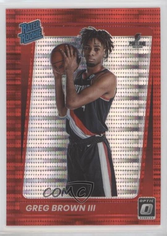 2021 Panini Donruss Optic Rated Red Pulsar Prizm Greg Brown III #195 Rookie RC