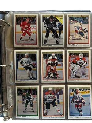 Vintage 1990-91 O Pee Chee Premier Hockey Card Lot Binder Gretzky Lemieux Jagr