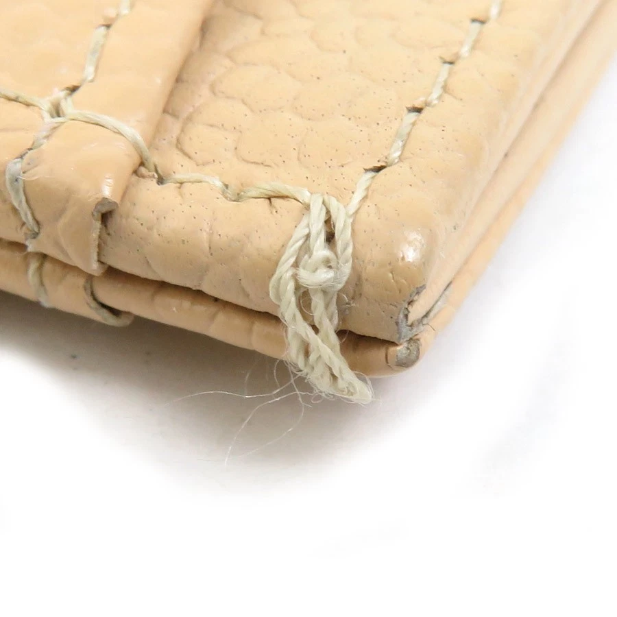 Auténtico tarjetero CHANEL Matelasse cuero beige/dorado - e60063j Foto 4 de 4