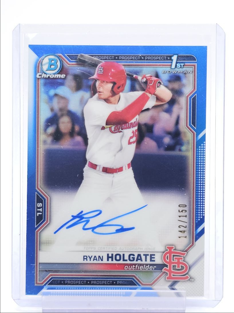 RYAN HOLGATE 2021 BOWMAN CHROME DRAFT 1ST BLUE CARDINALS AUTO /150 Q4920