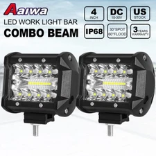 2PCS 4"INCH LED Work Light Bar Spot Flood Pods Driving Off-Road Tractor Boat 4WD