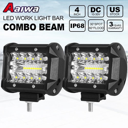 2PCS 4"INCH LED Work Light Bar Spot Flood Pods Driving Off-Road Tractor Boat 4WD - Picture 1 of 15