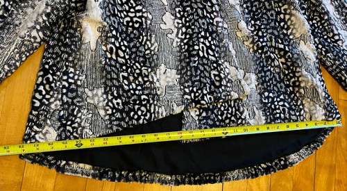 Joseph Ribkoff 163772 Animal Print Faux Fur Sequin Asymmetrical Jacket US 16 - Picture 8 of 17