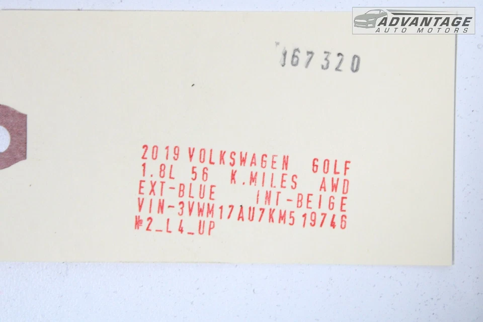 2017-2019 VOLKSWAGEN GOLF ALLTRACK EXHAUST FRONT PIPE UPPER BRACKET SUPPORT OEM - Image 4 of 4