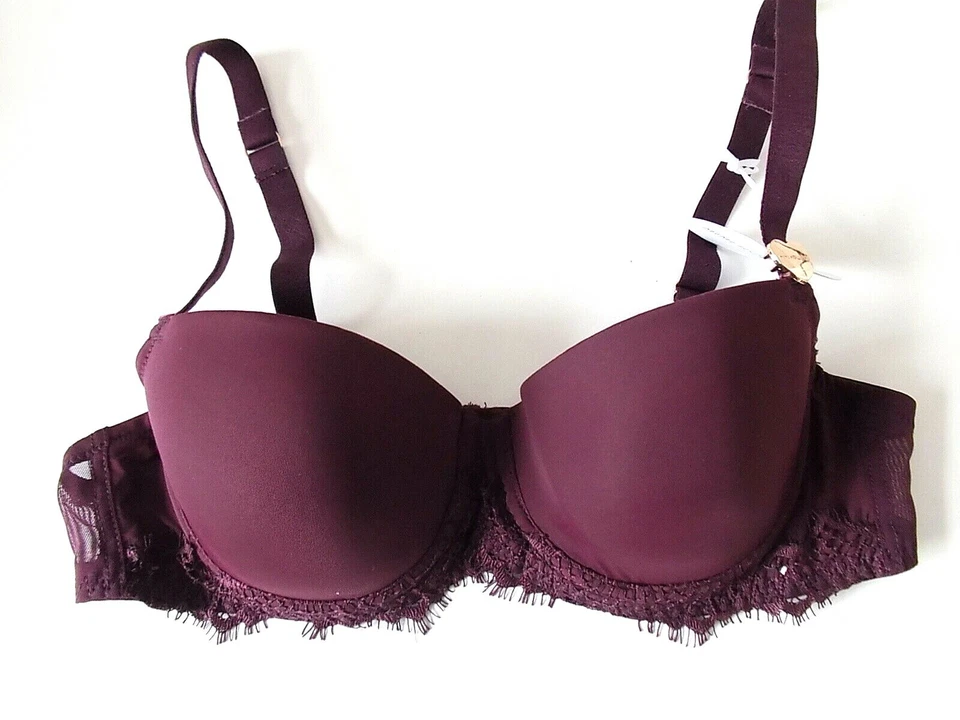 MIMI HOLLIDAY Eyelash Balcony bra Colour Plum  RRP £69.00 — 第 2/4 张图片