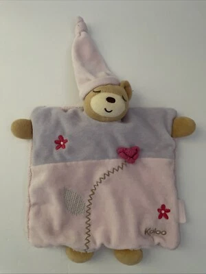 kaloo lilirose pink teddy bear comforter flower blankie .J. - Image 1 of 4