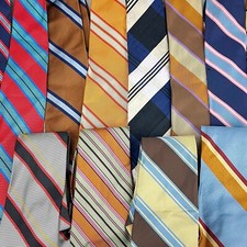 Vintage 1950s Rockabilly Striped Ties - Lot of 14 Rayon/Acetate 
