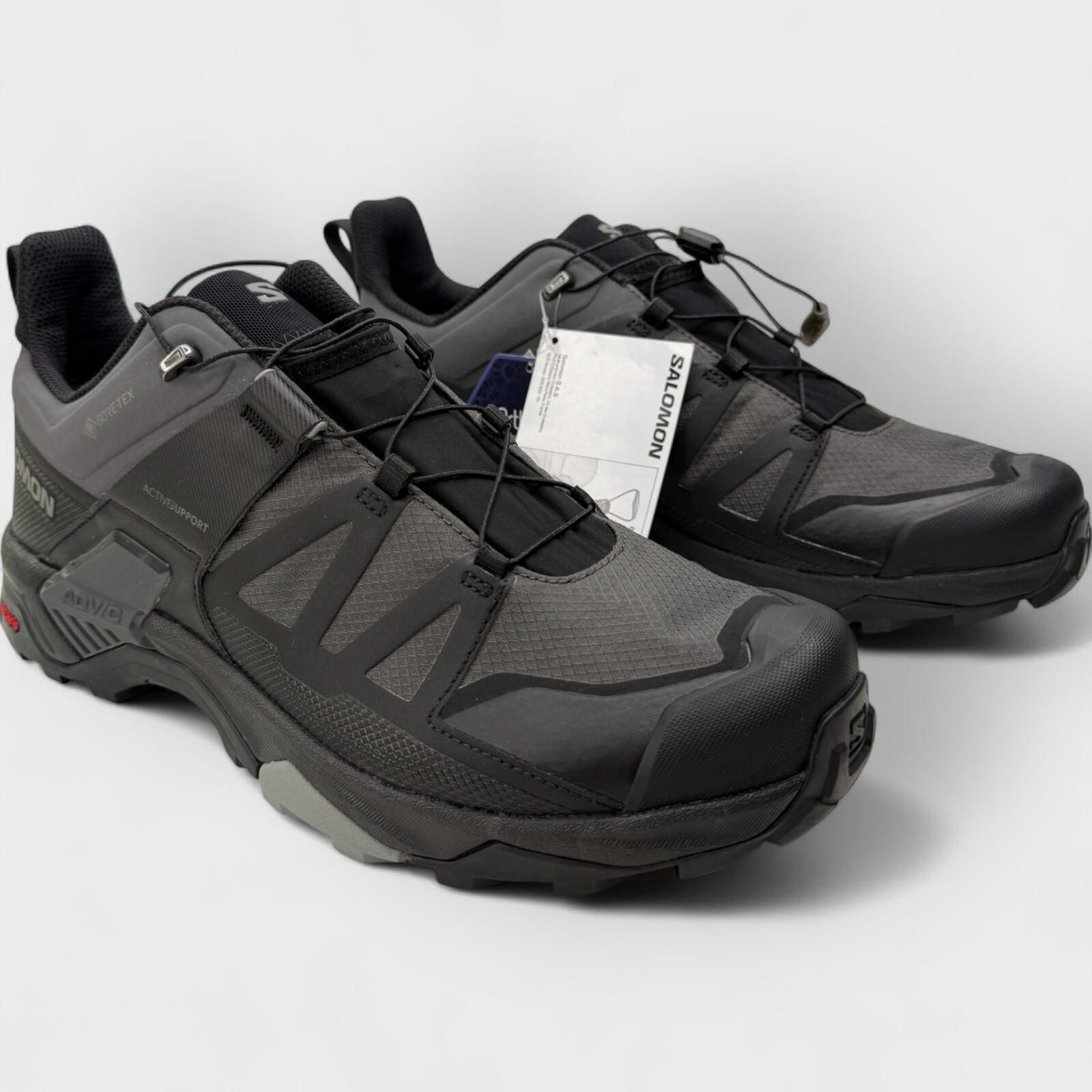 Scarpe basse Salomon X Ultra 4 Wide GTX da trekking magnete nero taglia 11 5 EE nuove con etichette senza scatola