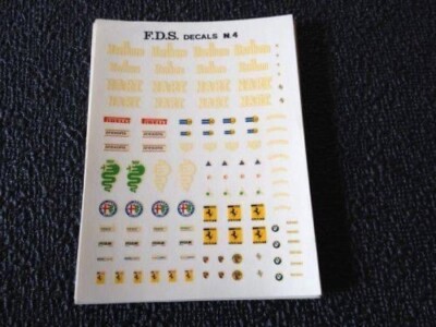 F.D.S. Automodelli No. 4 Decal Decal 1/43 Race Cars Logos Ferrari Nart Alfa