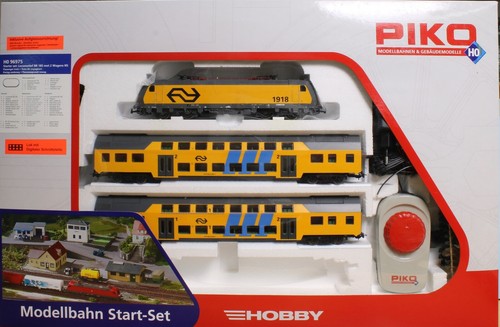 Piko 96975, Spur H0, Startset mit NS BR 185 und Doppelstockw.  DC / Gleichstrom | Zustand: Neu