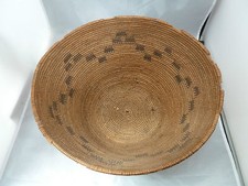 Native American Weave Basket Bowl Nice Design. Approx 13" W x 6" T. Brown Bowl