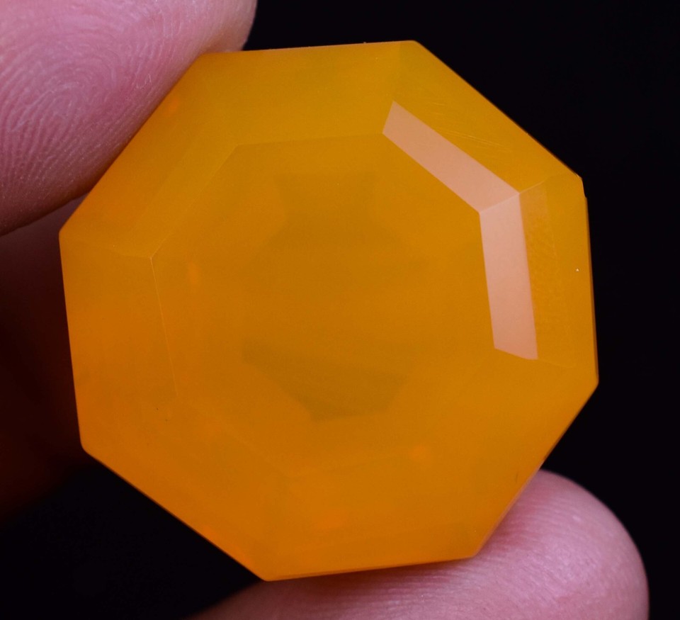 73.85 Ct Natural Orange Opal Certified Flawless Unheated Octagon Loose ...
