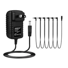 US 9V DC 1A Guitar Effect Pedal Power Supply Adapter 6 way Daisy Chain Cable Kit