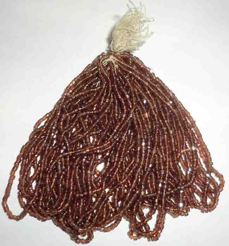 Vintage Antique Crystal Brown Glass 3-Cut Beads Part Master Hank 27g WB24