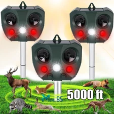 1-3PCS Solar Ultrasonic Animal Repellent Dog Cat Skunk Deer Raccoon Repeller