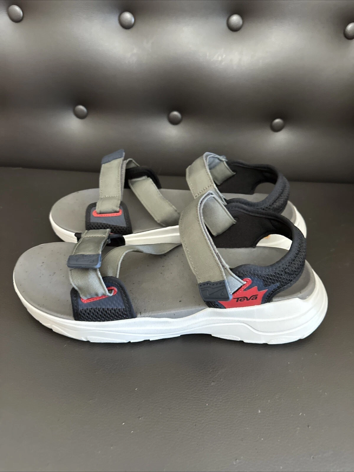 NEW Teva Zymic 1124049 Sport Water Sandals Maxcomf Gray Red Shoes Men's 12