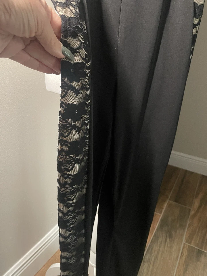 Women’s Juniors Jumpsuit Black Lace Small Ark & Co Holiday Party Club NWT - Image 3 of 4