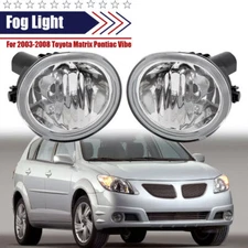 For 2003-08 Toyota Matrix Pontiac Vibe Clear Lens Bumper Driving Fog Light Lamps