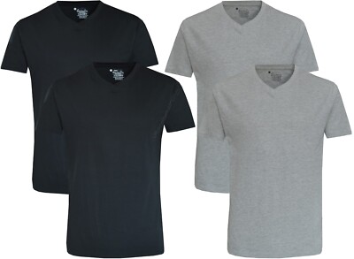 2er-Pack T-Shirts schlicht kurzärmelig V-Ausschnitt klassisch lässig Sommer Tops Multipack