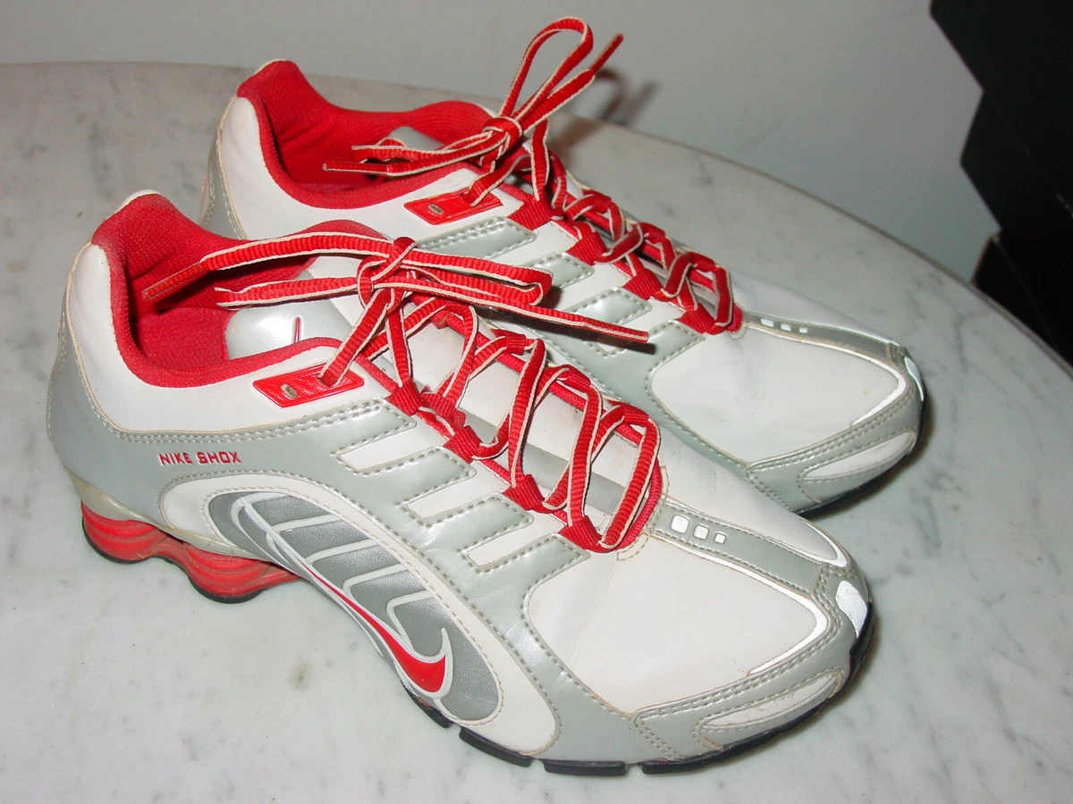 Womens Nike Shox Navina Metallic Platinum/Shock Red Shoes! Size 8 | eBay