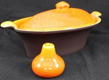 Jars France Tanga Orange Group of Oval Lidded...
