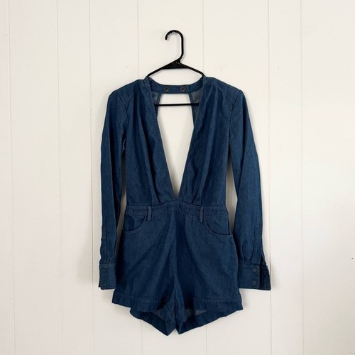 Bec & Bridge 2 Chambray Denim Chloe Playsuit Romper - Picture 6 of 12