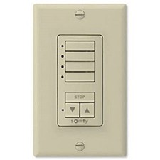 Somfy DecoFlex Wirefree RTS Wall Switch – 5-Channel, Battery Powered, Controls Shades & Blinds (White)