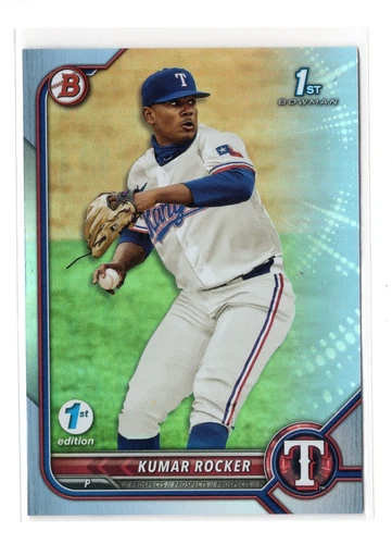 2022 Bowman Draft Kumar Rocker #BD-164 1st Sky Blue Foil Texas Rangers