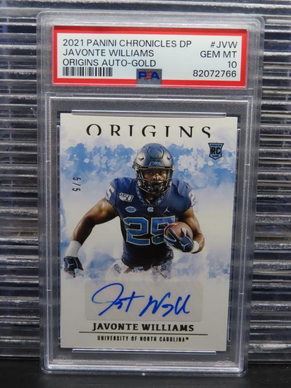 Javonte Williams Panini Chronicles Draft Picks Origins Rookie Autographs #JVW Gold
