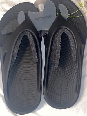 Oofos Thong Recovery Slide Sz M12 W14 Black | eBay display picture 2
