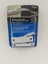 PLPCI Window Sash Lock Keeper White 2-1/4 Hole Spacing, 3/8 Backset F 2533