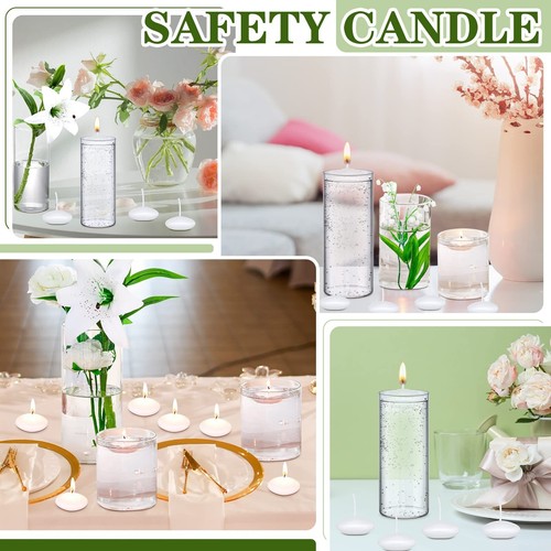 Jinei 12 Pack Glass Cylinder Vases Floating Candle and Clear Flower Vase Set ... - Picture 5 of 7