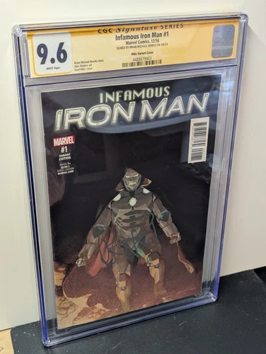 Infamous Iron Man #1, Ribic variant - CGC 9.6 (W) signed by Brian Michael Bendis