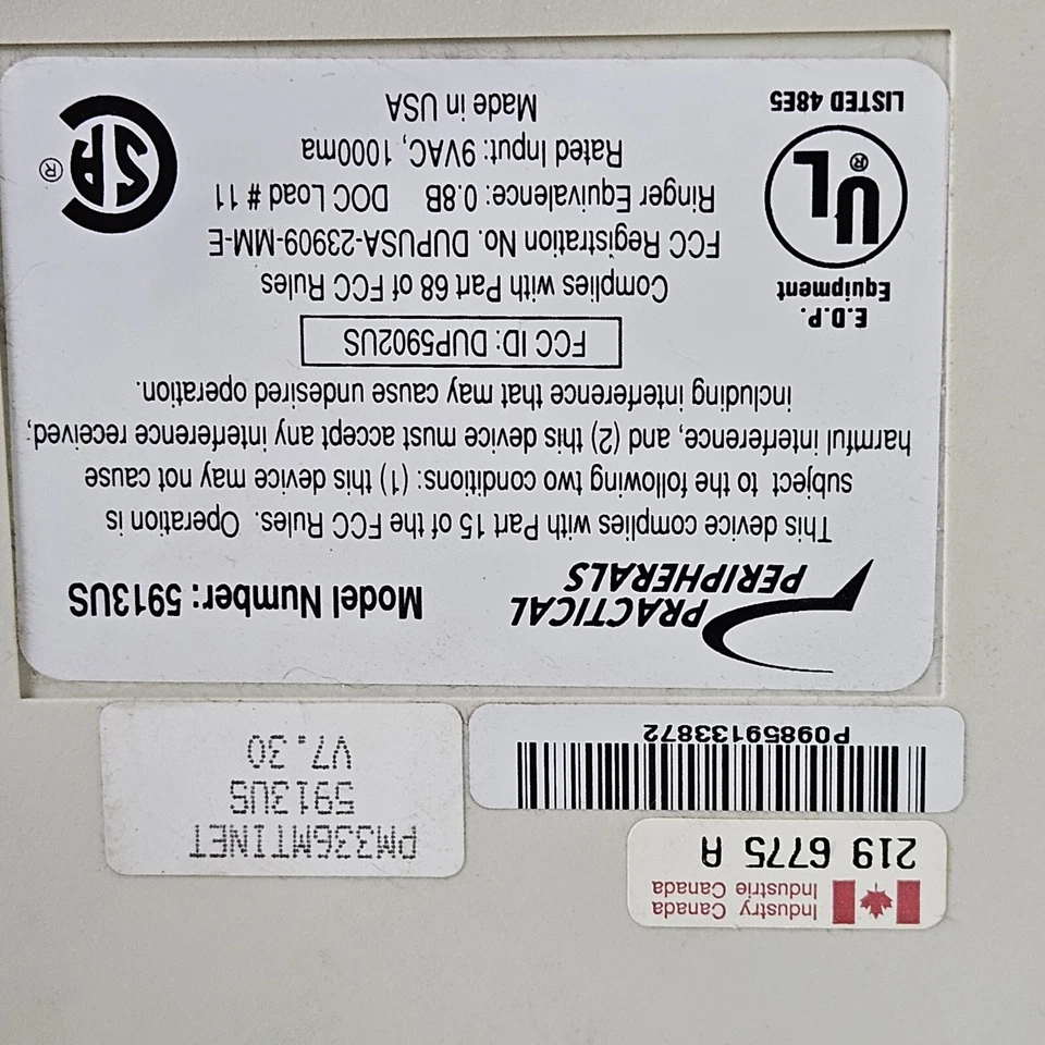 PRACTICAL PERIPHERALS 336 MiniTower 5913US Modem Cable Included E118830 - Image 4 of 4